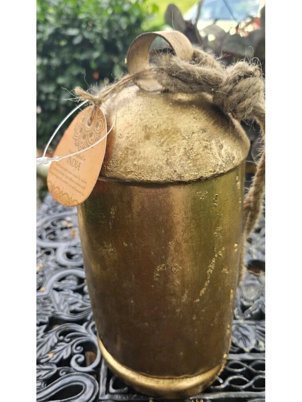 Metal Gold Color Bell for Home Decor Handcrafted In India By Indian Artisans 10"